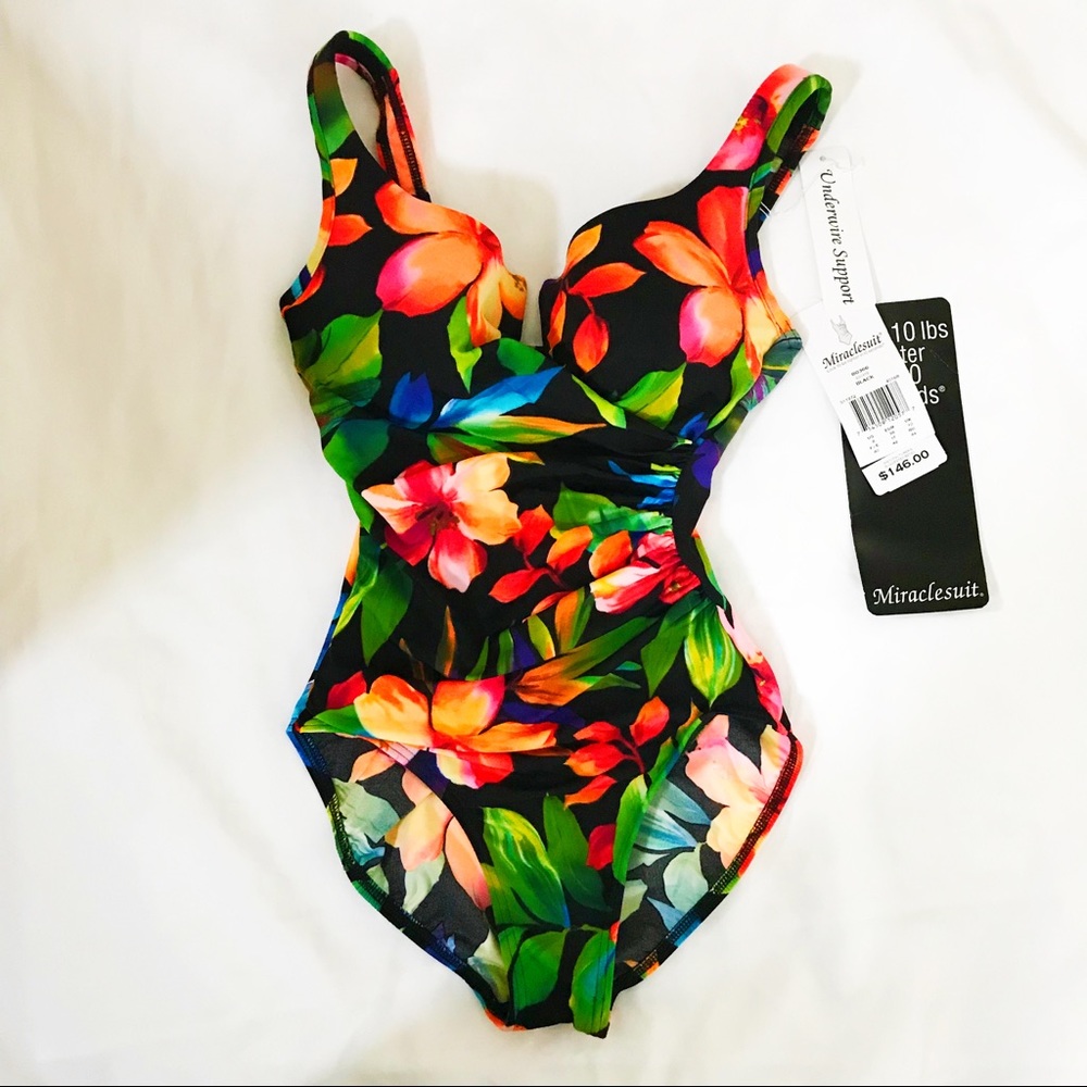 Miraclesuit Floral Swimsuit One Piece Brand New 8